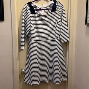 NWT Kate spade stripe dress white with a navy blue stripes